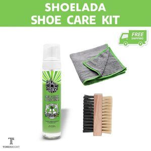 NEW Authentic ShoeLada Foam Shoe Cleaner And Conditioner Brush Kit IN HAND FAST